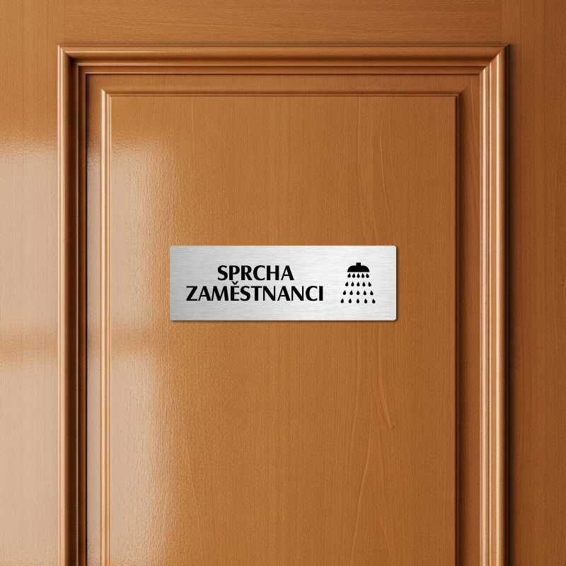 Sprcha zaměstnanci, 240x79mm, zlatá popiska s okrasným rámečkem  